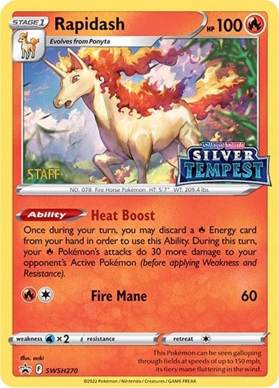 Rapidash (SWSH270) (Prerelease) (Staff) [Sword & Shield: Black Star Promos] | Exor Games Dartmouth