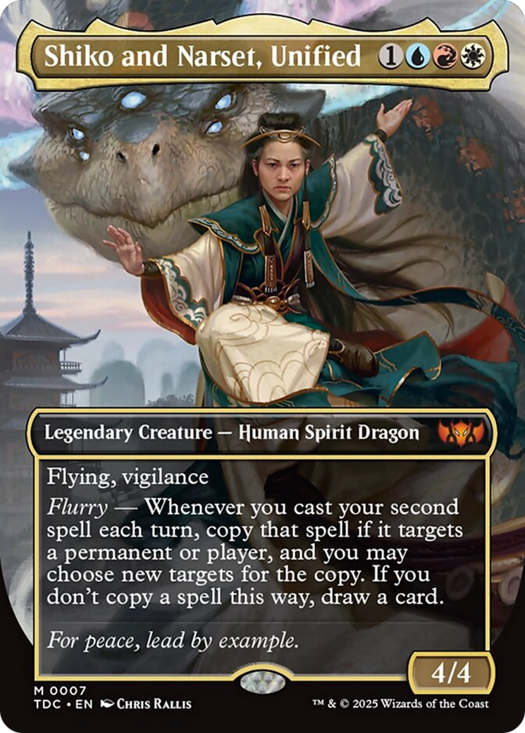 Shiko and Narset, Unified (Borderless) [Tarkir: Dragonstorm Commander] | Exor Games Dartmouth