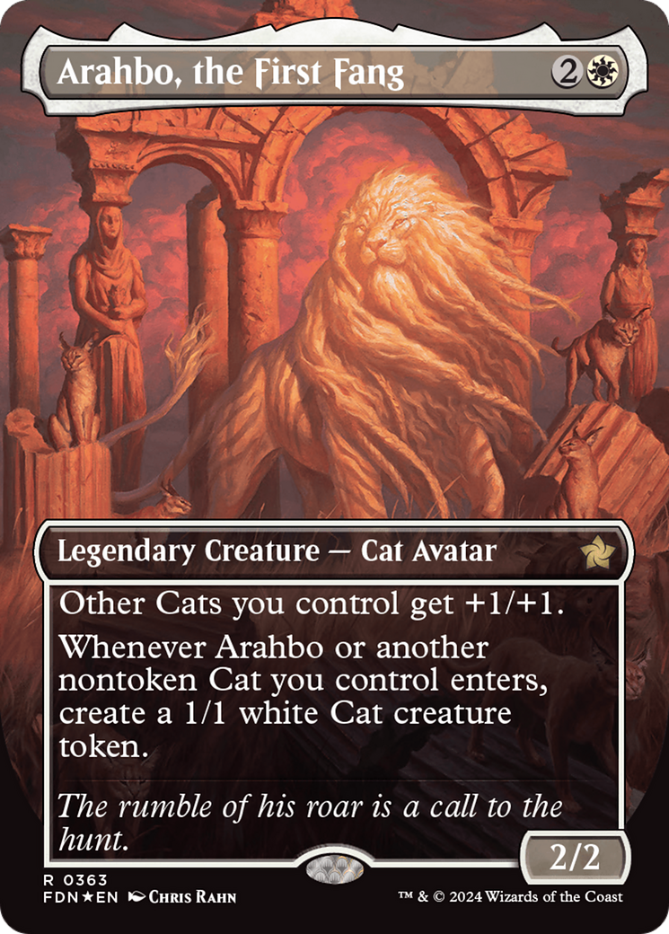 Arahbo, the First Fang (Borderless) (Mana Foil) [Foundations] | Exor Games Dartmouth