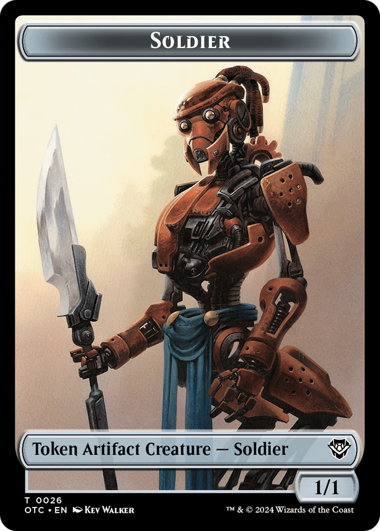 Elemental (0014) // Soldier (0026) Double-Sided Token [Outlaws of Thunder Junction Commander Tokens] | Exor Games Dartmouth