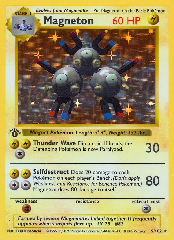 Magneton (9/102) (Shadowless) [Base Set 1st Edition] | Exor Games Dartmouth