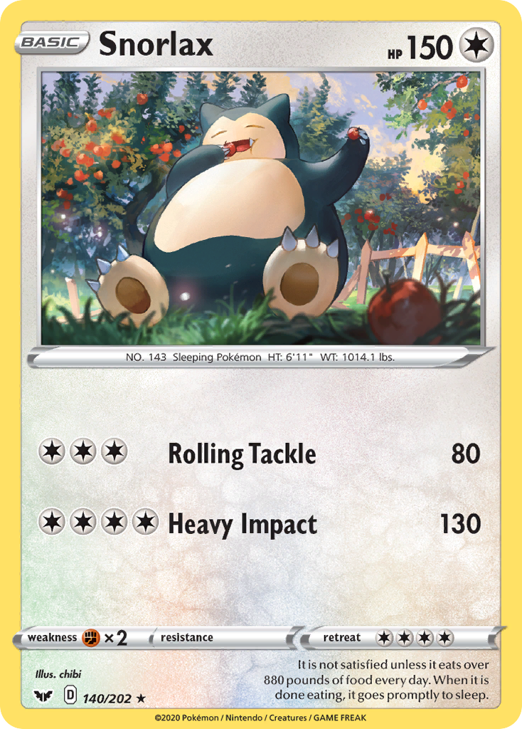 Snorlax (140/202) [Sword & Shield: Base Set] | Exor Games Dartmouth