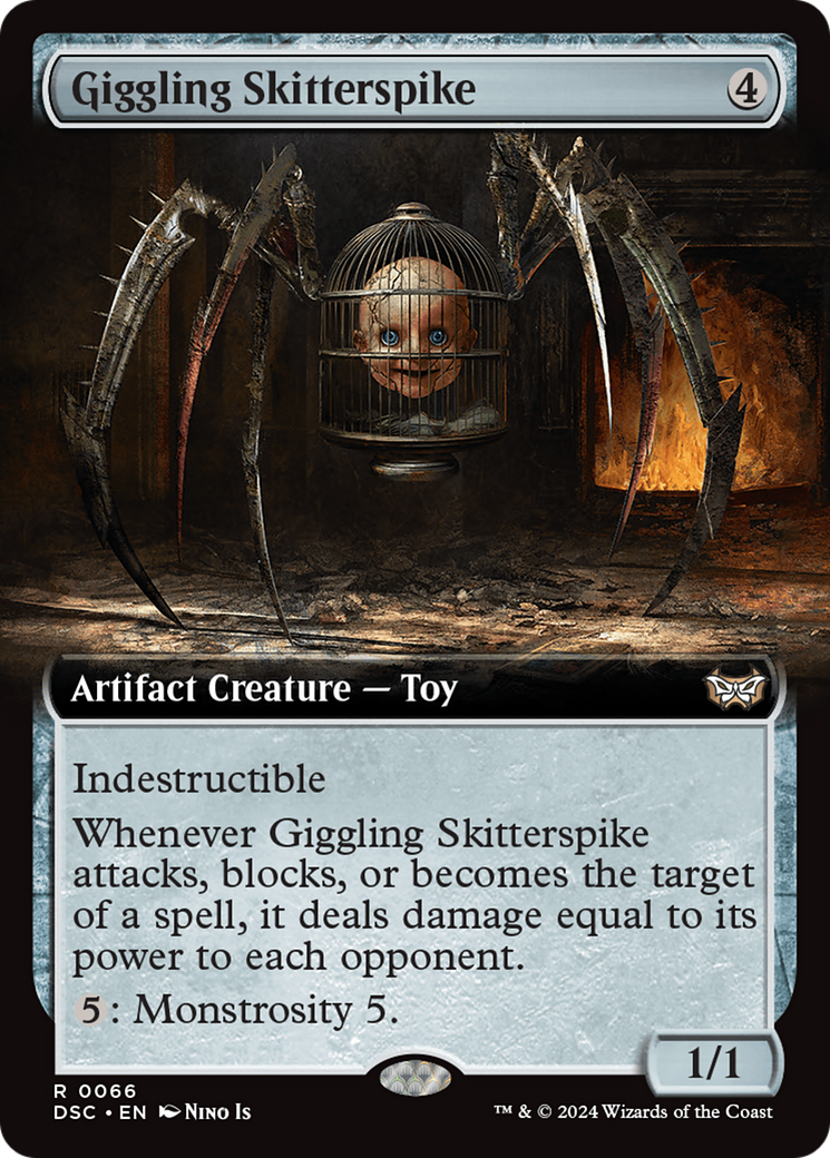 Giggling Skitterspike (Extended Art) [Duskmourn: House of Horror Commander] | Exor Games Dartmouth