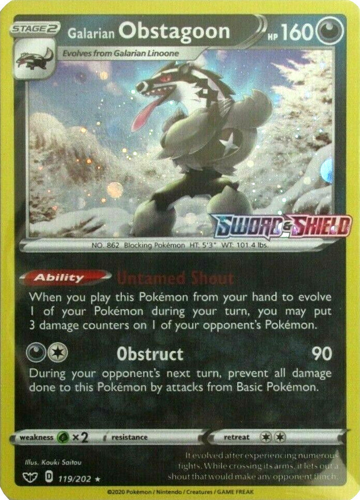 Galarian Obstagoon (119/202) (Cosmos Holo) [Sword & Shield: Base Set] | Exor Games Dartmouth