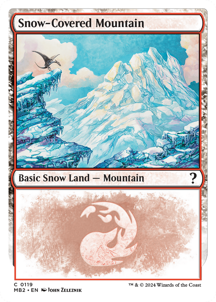 Snow-Covered Mountain (White Border) [Mystery Booster 2] | Exor Games Dartmouth