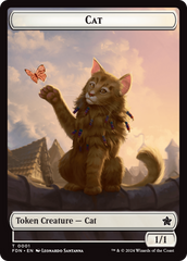 Elf Warrior // Cat (001) Doubled-Sided Token [Foundations Tokens] | Exor Games Dartmouth