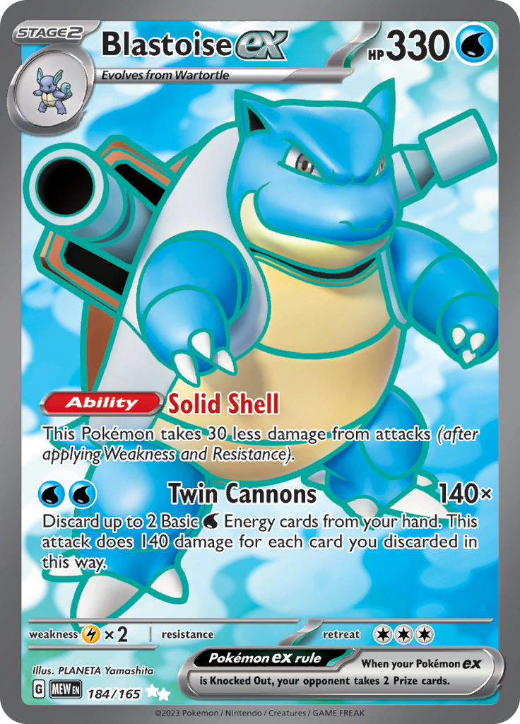 Blastoise ex (184/165) [Scarlet & Violet: 151] | Exor Games Dartmouth