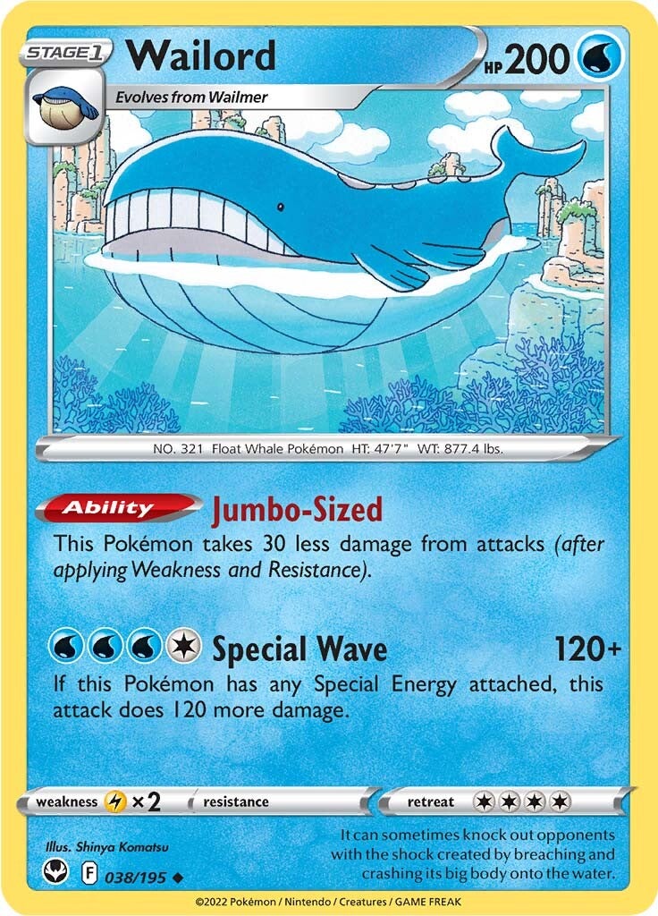 Wailord (038/195) [Sword & Shield: Silver Tempest] | Exor Games Dartmouth