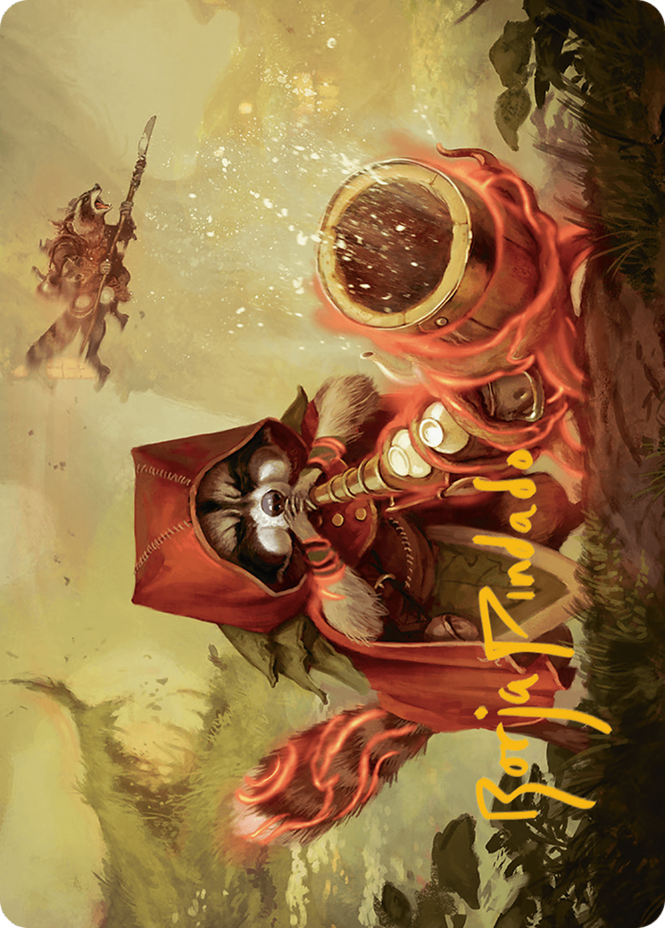 Raccoon Rallier Art Card (Gold-Stamped Signature) [Bloomburrow Art Series] | Exor Games Dartmouth