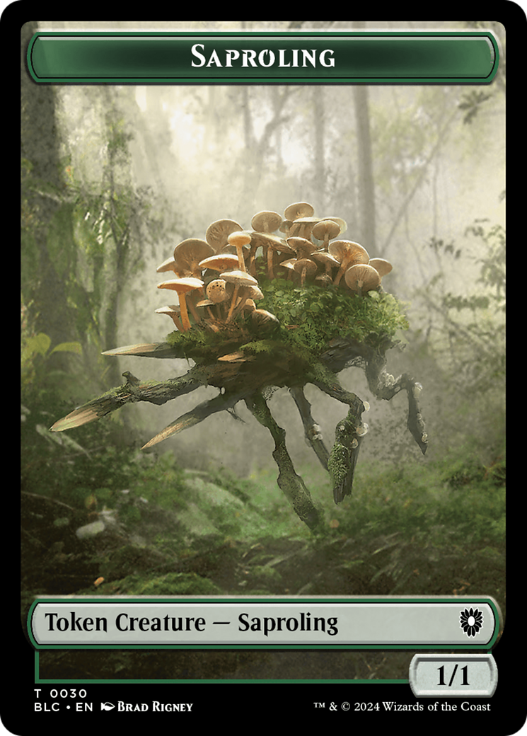 Saproling // Treasure Double-Sided Token [Bloomburrow Commander Tokens] | Exor Games Dartmouth