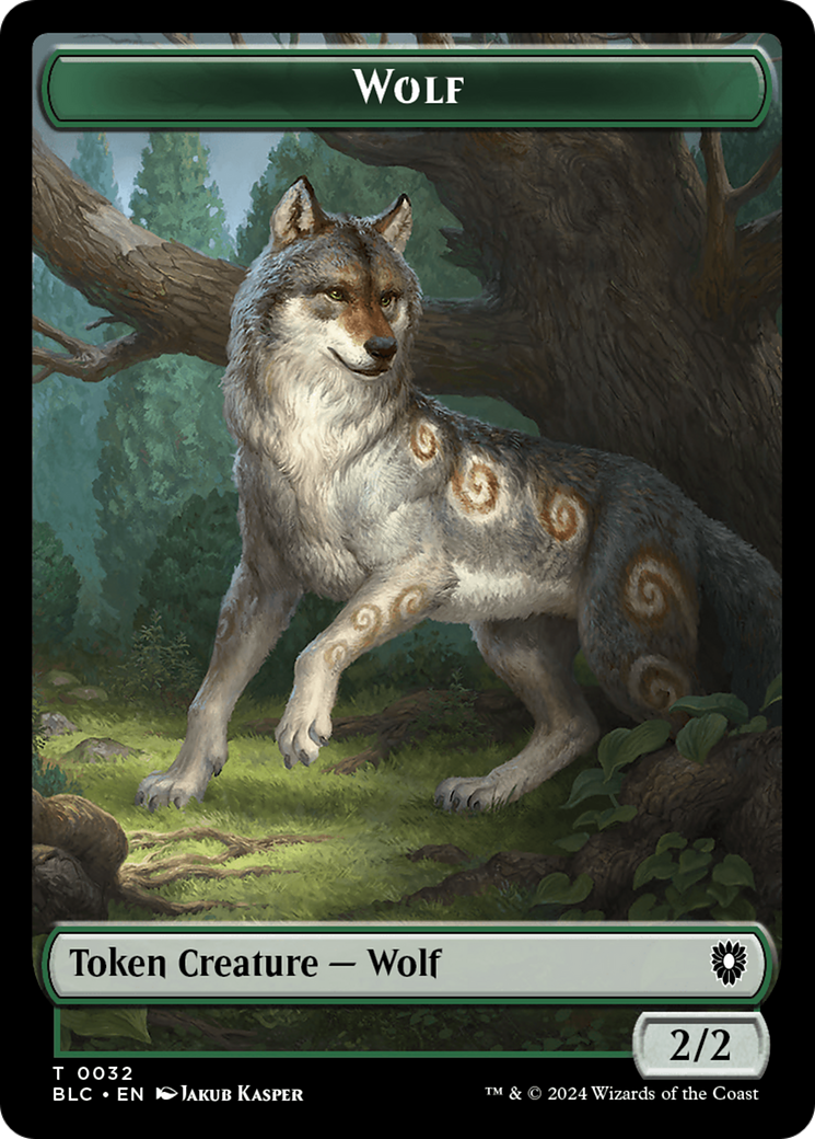 Goat // Wolf (032) Double-Sided Token [Bloomburrow Commander Tokens] | Exor Games Dartmouth