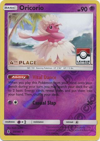 Oricorio (55/145) (League Promo 4th Place) [Sun & Moon: Guardians Rising] | Exor Games Dartmouth