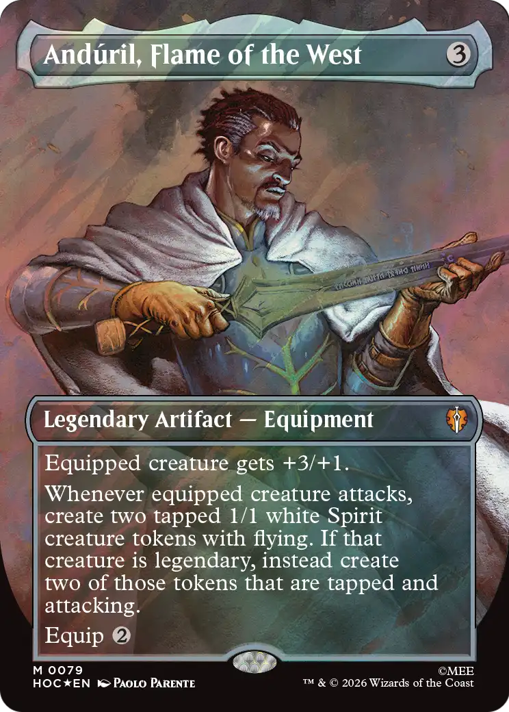 Anduril, Flame of the West (Borderless) (Surge Foil) [The Hobbit: Eternal-Legal] | Exor Games Dartmouth