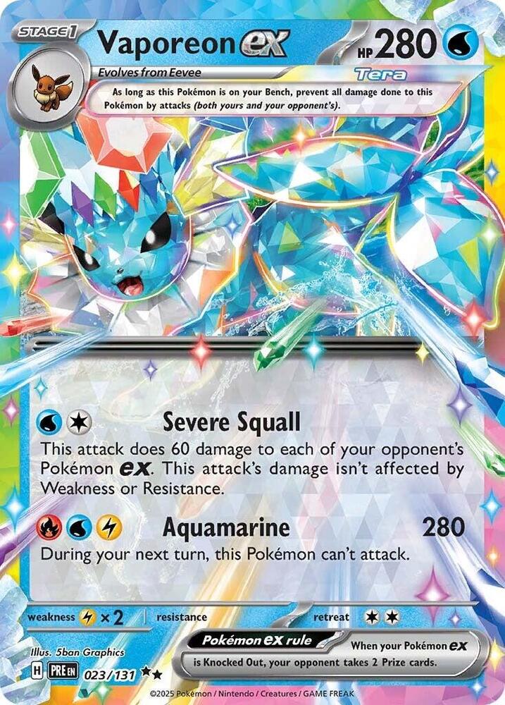 Vaporeon ex (023/131) [Scarlet & Violet: Prismatic Evolutions] | Exor Games Dartmouth