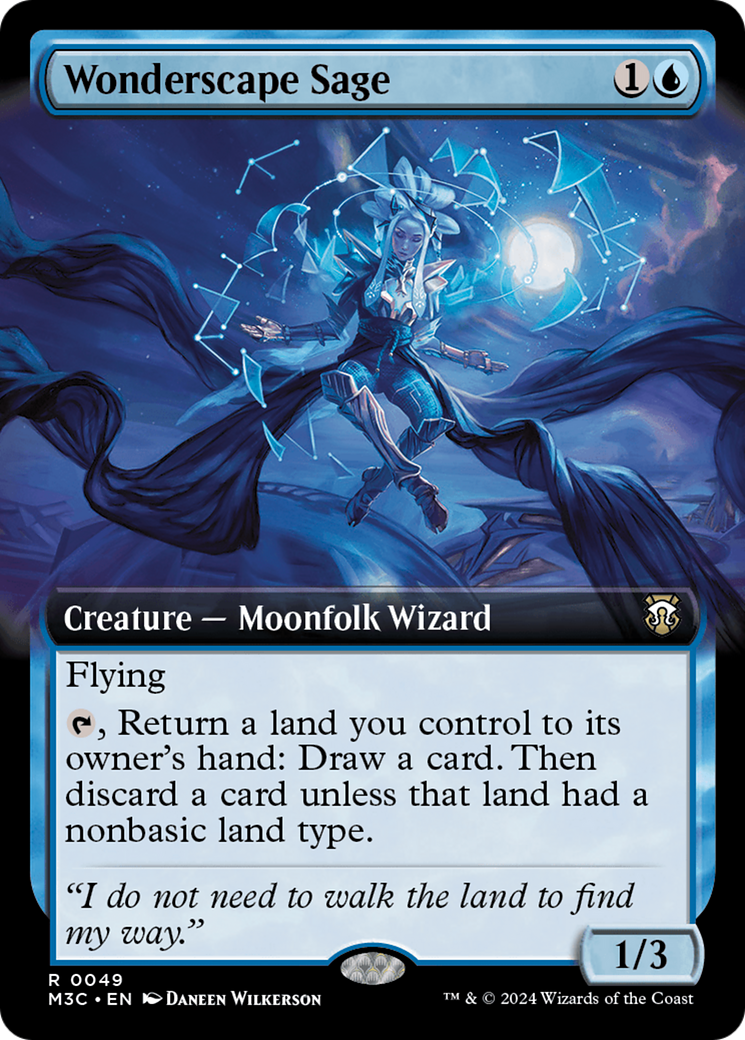 Wonderscape Sage (Extended Art) (Ripple Foil) [Modern Horizons 3 Commander] | Exor Games Dartmouth