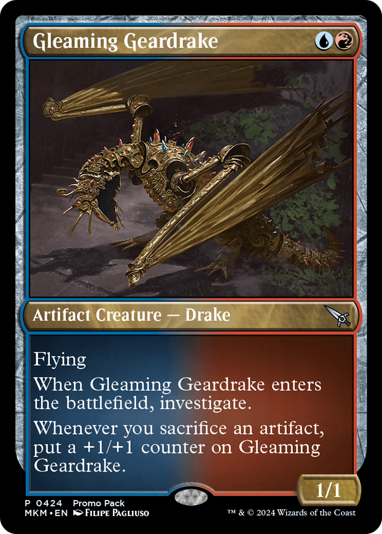 Gleaming Geardrake (Promo Pack) [Murders at Karlov Manor Promos] | Exor Games Dartmouth