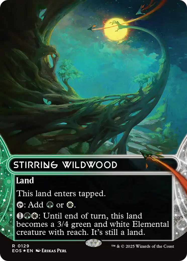 Stirring Wildwood (0129) (Borderless) (Galaxy Foil) [Edge of Eternities: Stellar Sights] | Exor Games Dartmouth