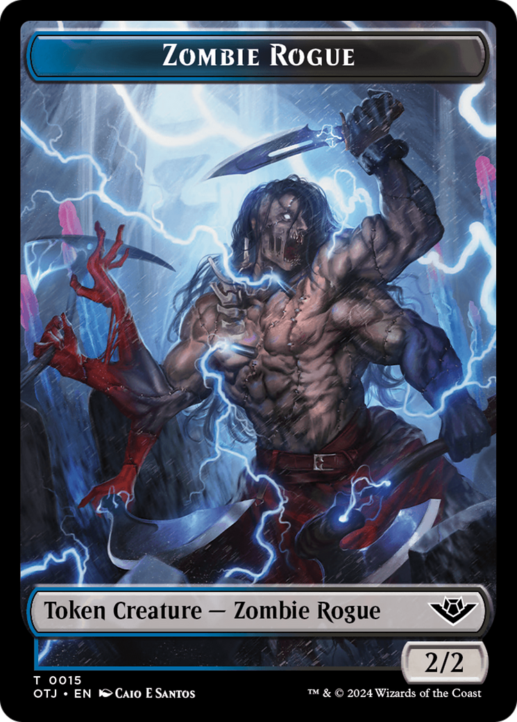 Mercenary // Zombie Rogue Double-Sided Token [Outlaws of Thunder Junction Tokens] | Exor Games Dartmouth