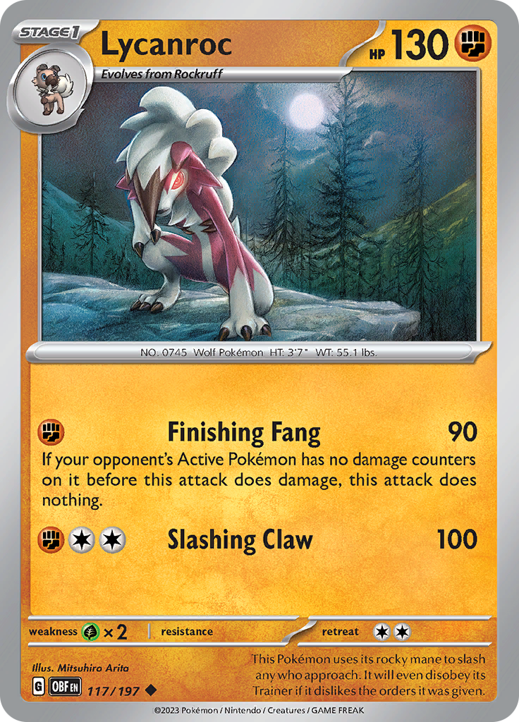 Lycanroc (117/197) [Scarlet & Violet: Obsidian Flames] | Exor Games Dartmouth