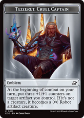 Robot // Emblem - Tezzeret, Cruel Captain Double-Sided Token [Edge of Eternities Tokens] | Exor Games Dartmouth