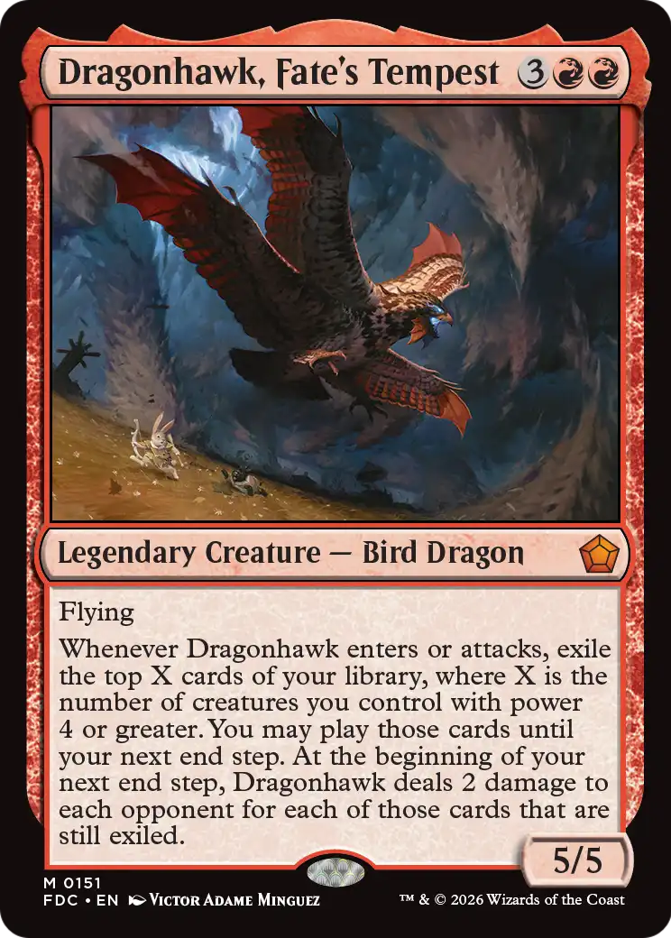 Dragonhawk, Fate's Tempest [Foundations Commander] | Exor Games Dartmouth
