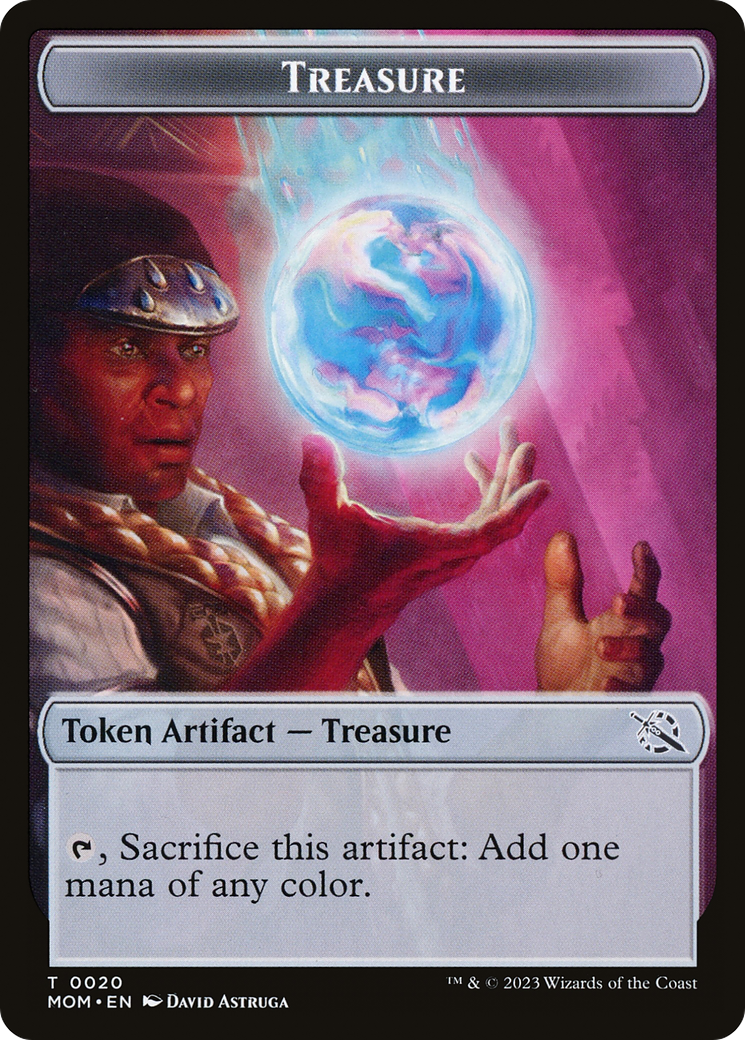Treasure (20) // Teferi Akosa of Zhalfir Emblem Double-Sided Token [March of the Machine Tokens] | Exor Games Dartmouth