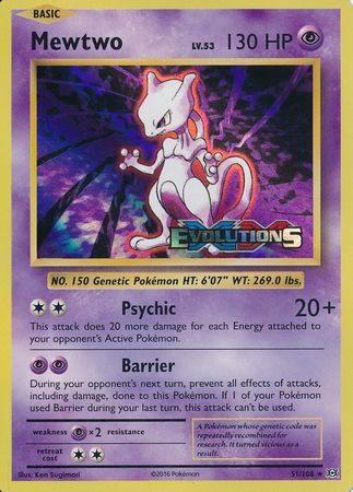 Mewtwo (51/108) (XY Evolutions Prerelease) [XY: Black Star Promos] | Exor Games Dartmouth