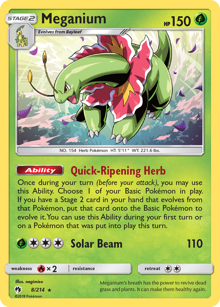 Meganium (8/214) [Sun & Moon: Lost Thunder] | Exor Games Dartmouth