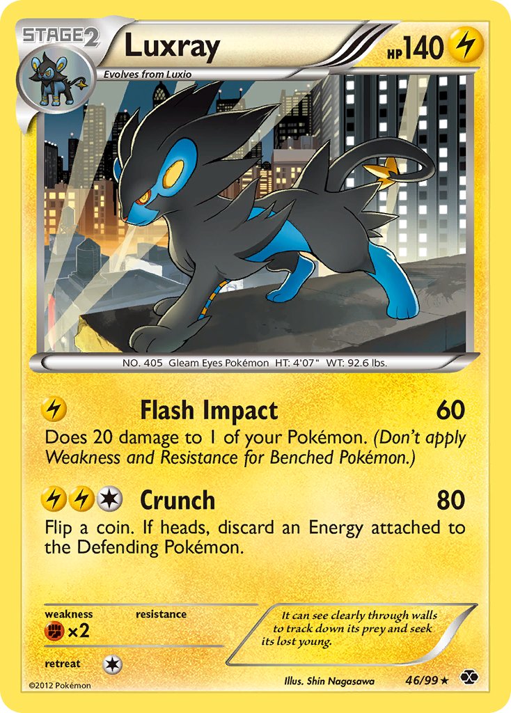 Luxray (46/99) (Cracked Ice Holo) (Blister Exclusive) [Black & White: Next Destinies] | Exor Games Dartmouth