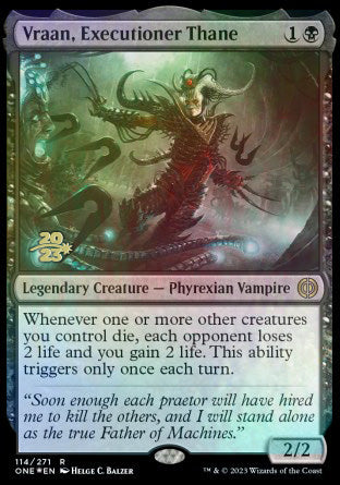 Vraan, Executioner Thane [Phyrexia: All Will Be One Prerelease Promos] | Exor Games Dartmouth