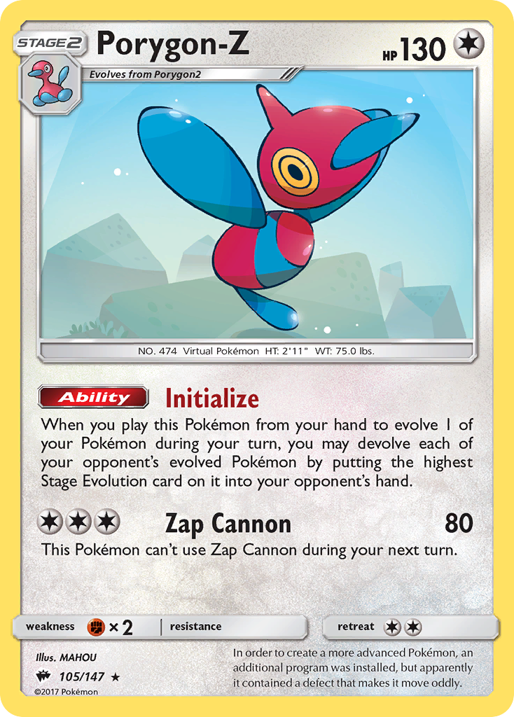 Porygon-Z (105/147) [Sun & Moon: Burning Shadows] | Exor Games Dartmouth