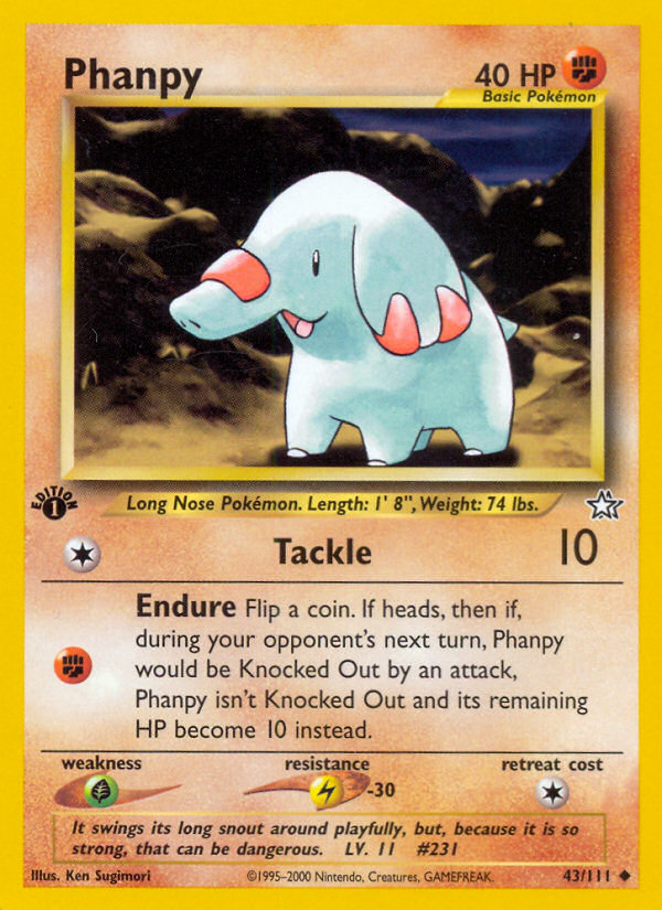 Phanpy (43/111) [Neo Genesis 1st Edition] | Exor Games Dartmouth