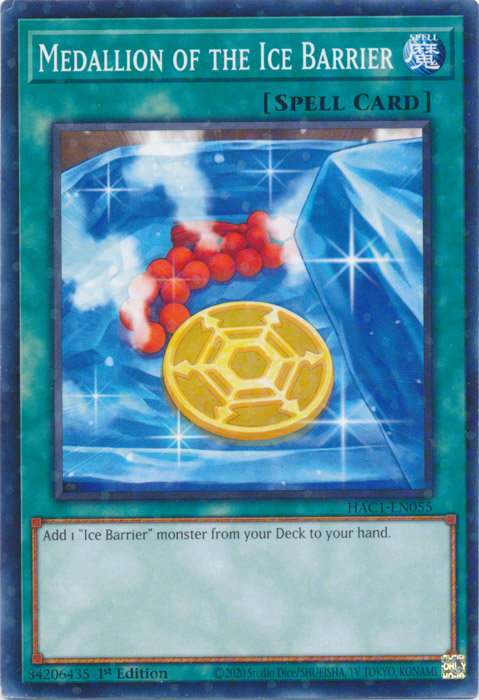 Medallion of the Ice Barrier (Duel Terminal) [HAC1-EN055] Parallel Rare | Exor Games Dartmouth