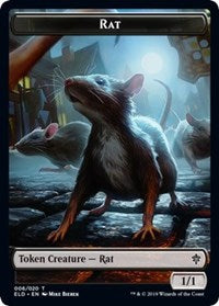 Rat // Food (17) Double-sided Token [Throne of Eldraine Tokens] | Exor Games Dartmouth