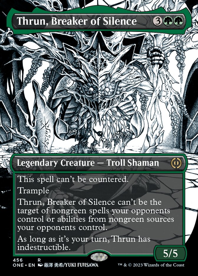 Thrun, Breaker of Silence (Borderless Manga Step-and-Compleat Foil) [Phyrexia: All Will Be One] | Exor Games Dartmouth