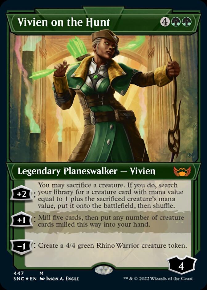 Vivien on the Hunt (Showcase Art Deco Foil Etched) [Streets of New Capenna] | Exor Games Dartmouth