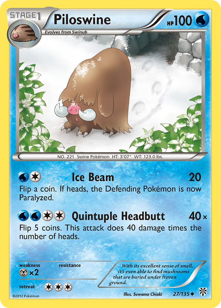 Piloswine (27/135) [Black & White: Plasma Storm] | Exor Games Dartmouth