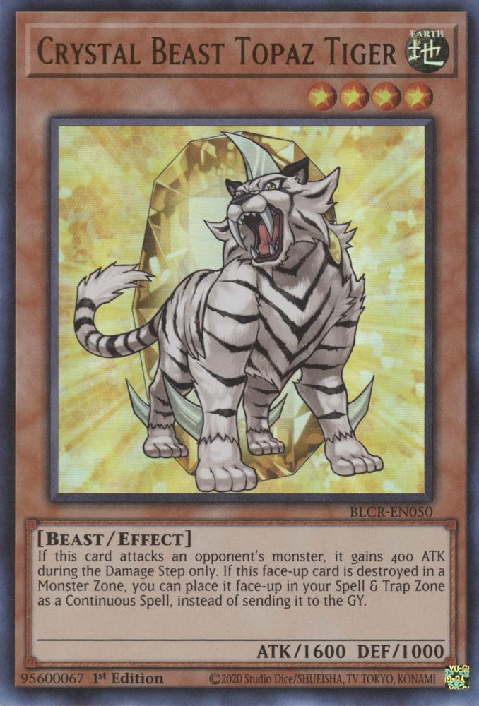 Crystal Beast Topaz Tiger [BLCR-EN050] Ultra Rare | Exor Games Dartmouth