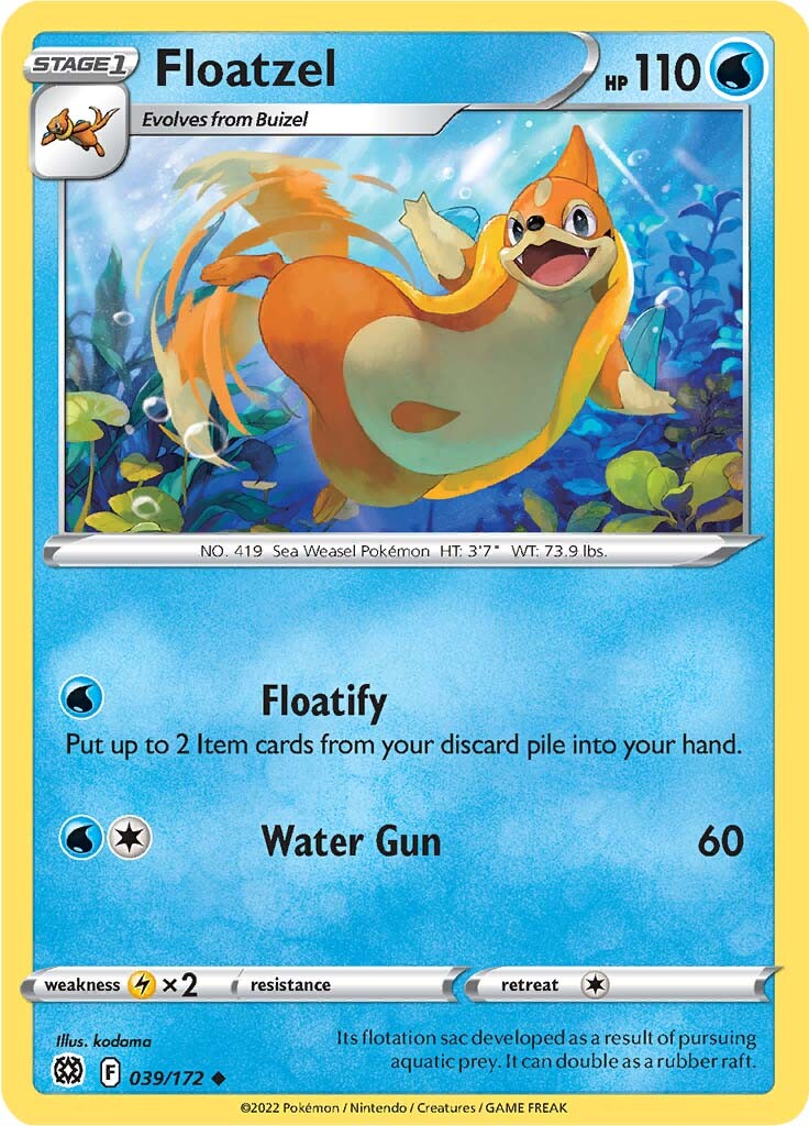 Floatzel (039/172) [Sword & Shield: Brilliant Stars] | Exor Games Dartmouth