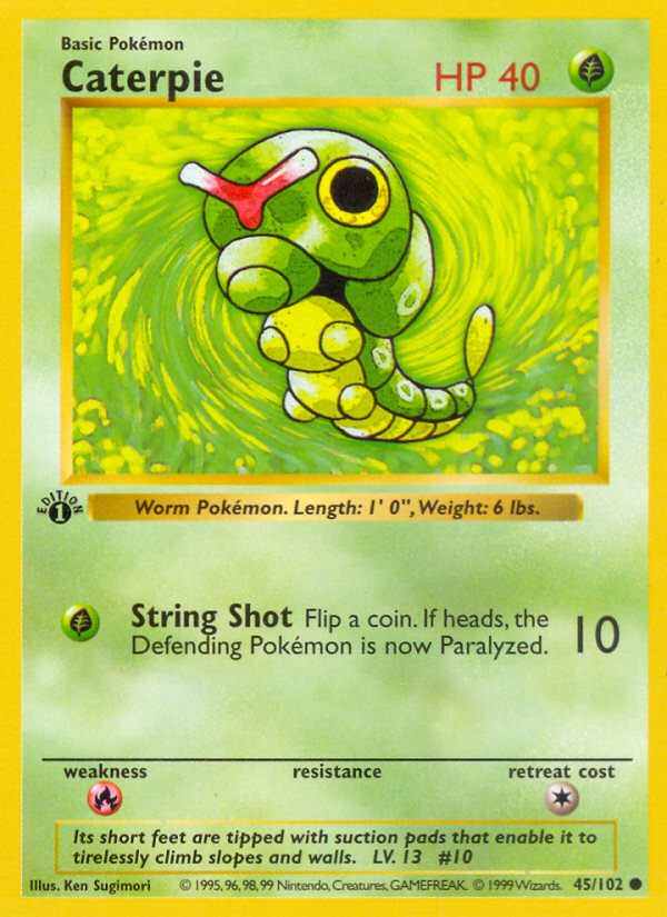 Caterpie (45/102) (Shadowless) [Base Set 1st Edition] | Exor Games Dartmouth