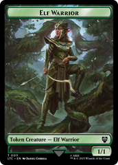 Elf Warrior // Treasure Double Sided Token [The Lord of the Rings: Tales of Middle-Earth Commander Tokens] | Exor Games Dartmouth