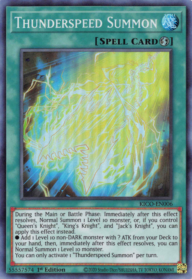 Thunderspeed Summon (Super Rare) [KICO-EN006] Super Rare | Exor Games Dartmouth