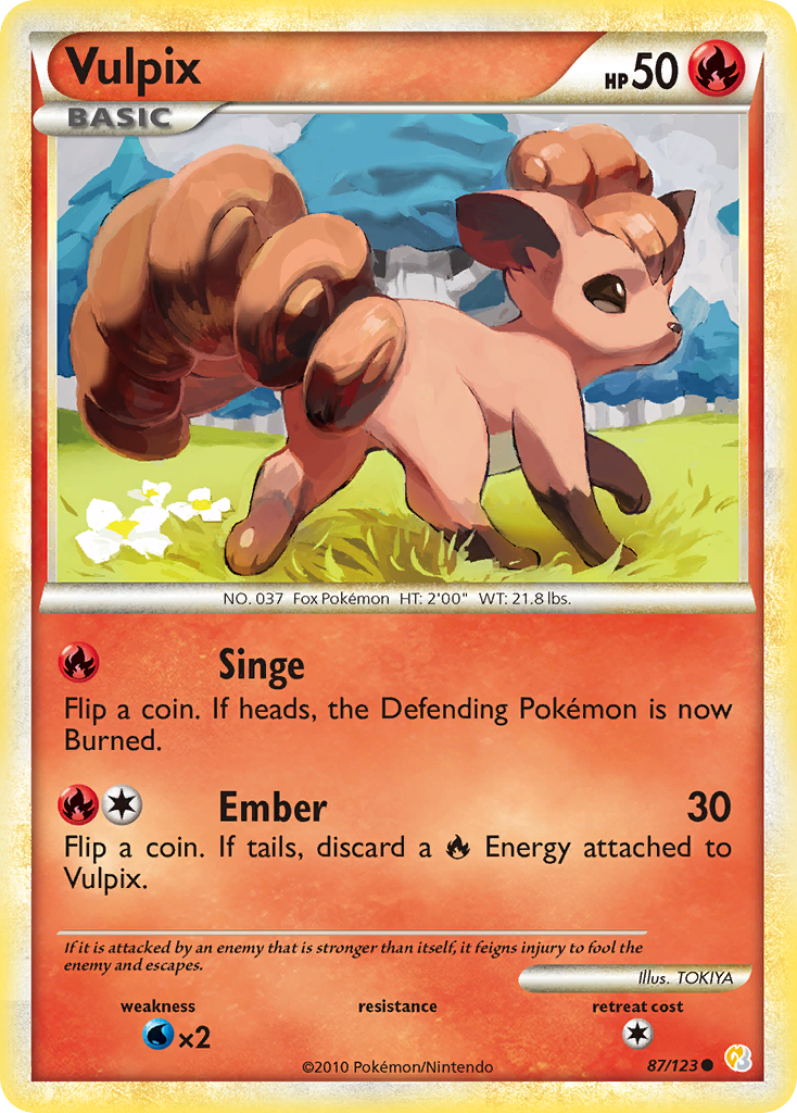 Vulpix (87/123) [HeartGold & SoulSilver: Base Set] | Exor Games Dartmouth