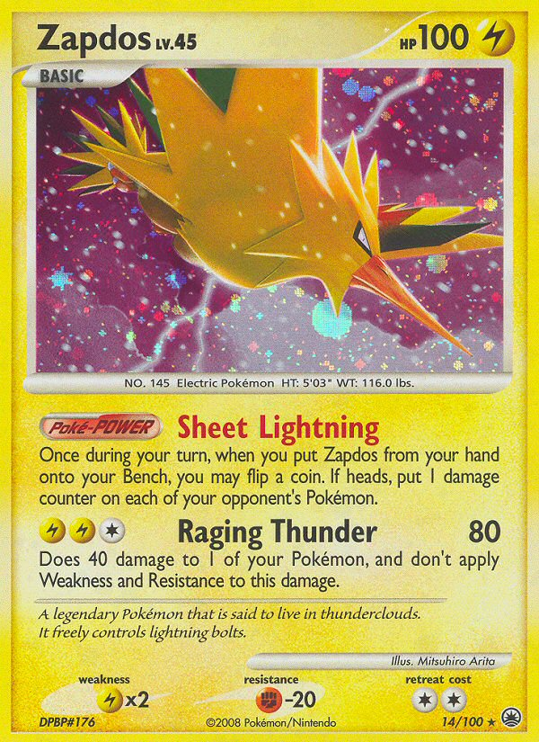 Zapdos (14/100) [Diamond & Pearl: Majestic Dawn] | Exor Games Dartmouth