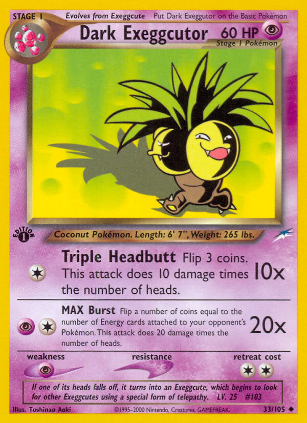 Dark Exeggutor (33/105) [Neo Destiny 1st Edition] | Exor Games Dartmouth