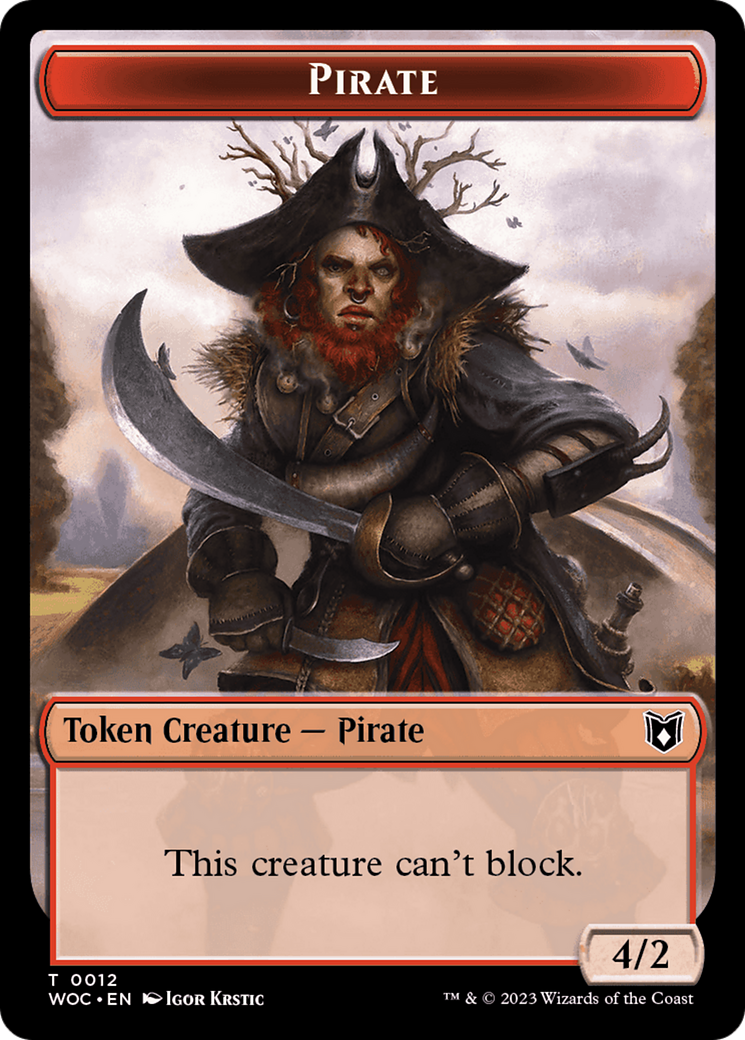 Pirate // Human Double-Sided Token [Wilds of Eldraine Commander Tokens] | Exor Games Dartmouth