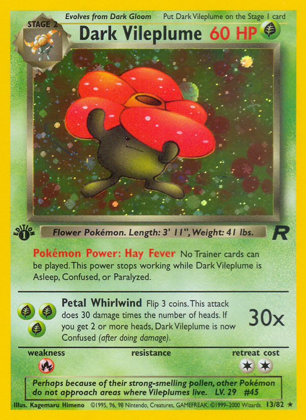 Dark Vileplume (13/82) [Team Rocket 1st Edition] | Exor Games Dartmouth