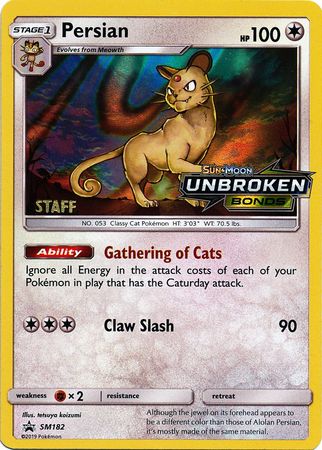 Persian (SM182) (Staff Prerelease Promo) [Sun & Moon: Black Star Promos] | Exor Games Dartmouth