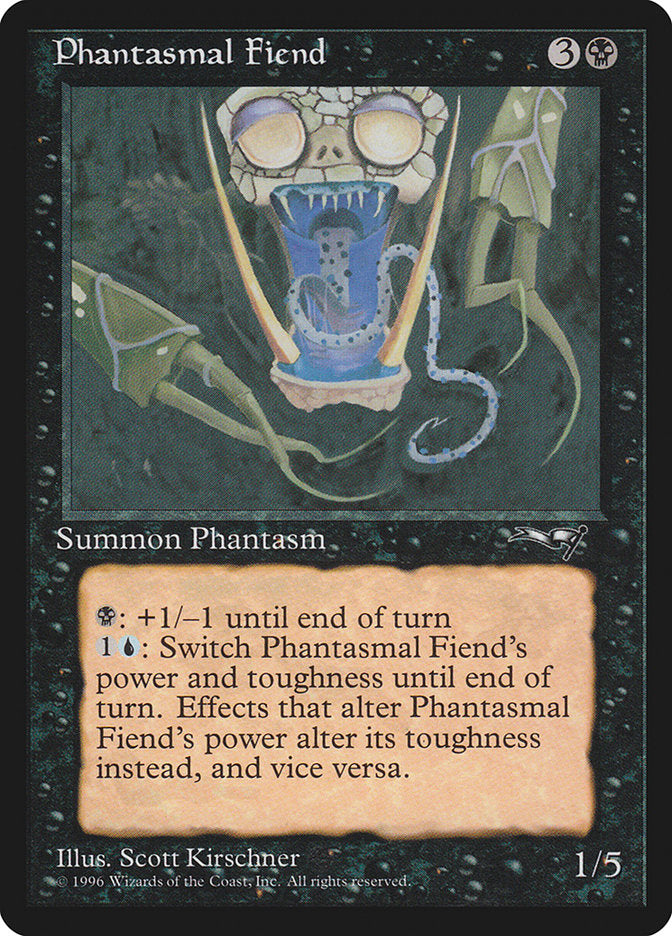 Phantasmal Fiend (Dark Green Background) [Alliances] | Exor Games Dartmouth