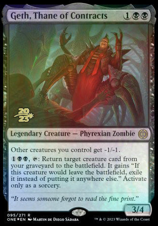 Geth, Thane of Contracts [Phyrexia: All Will Be One Prerelease Promos] | Exor Games Dartmouth